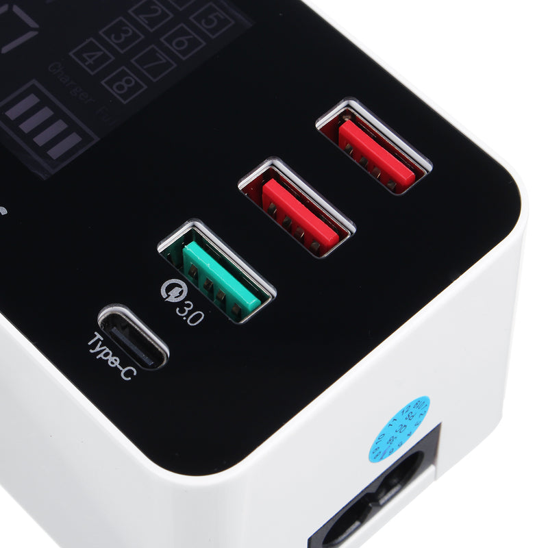 40W QC Smart Desktop Fast Charging Station Charger 7 USB Port Charger For Travel