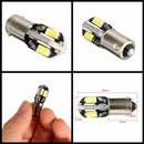 2pcs 12V Ba9s 2W 100LM 6000K T4W White 6 SMD LED Dashboard License Wide Light Lamp Motorcycle Car