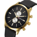 NORTH 6008 Fashion Men Quartz Watch Casual Leather Strap Bussiness Wristwatch