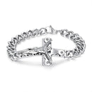 Religious Titanium Steel Men's Titanium Steel Jesus Cross Bracelet