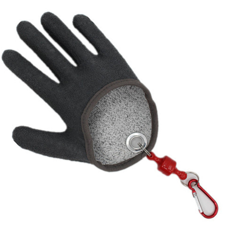 Bobing Black Grey Anti-Cut Anti-piercing 5 Fingers Fishing Gloves With Magnetic Buckle