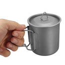 420ml Titanium Water Cup Portable Camping Picnic Drinking Mug With Lid