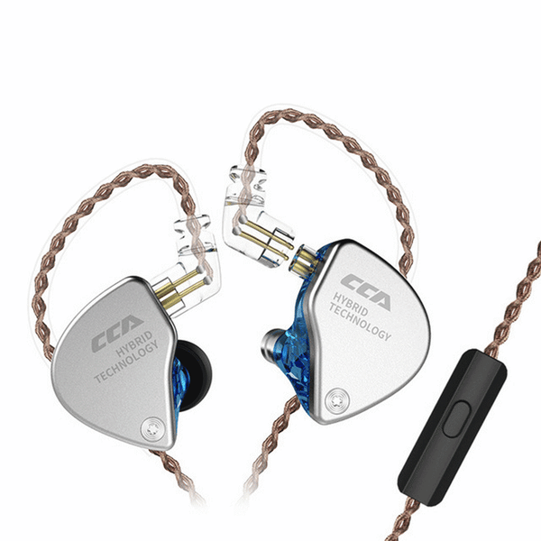 CCA CA4 HiFi 1BA+1DD 3.5mm In Ear Earbuds Balanced Armatured Dynamic Sports Earphone With Mic Detachable 2Pin Cable