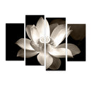 Miico Hand Painted Four Combination Decorative Paintings Botanic Lotus Wall Art For Home Decoration