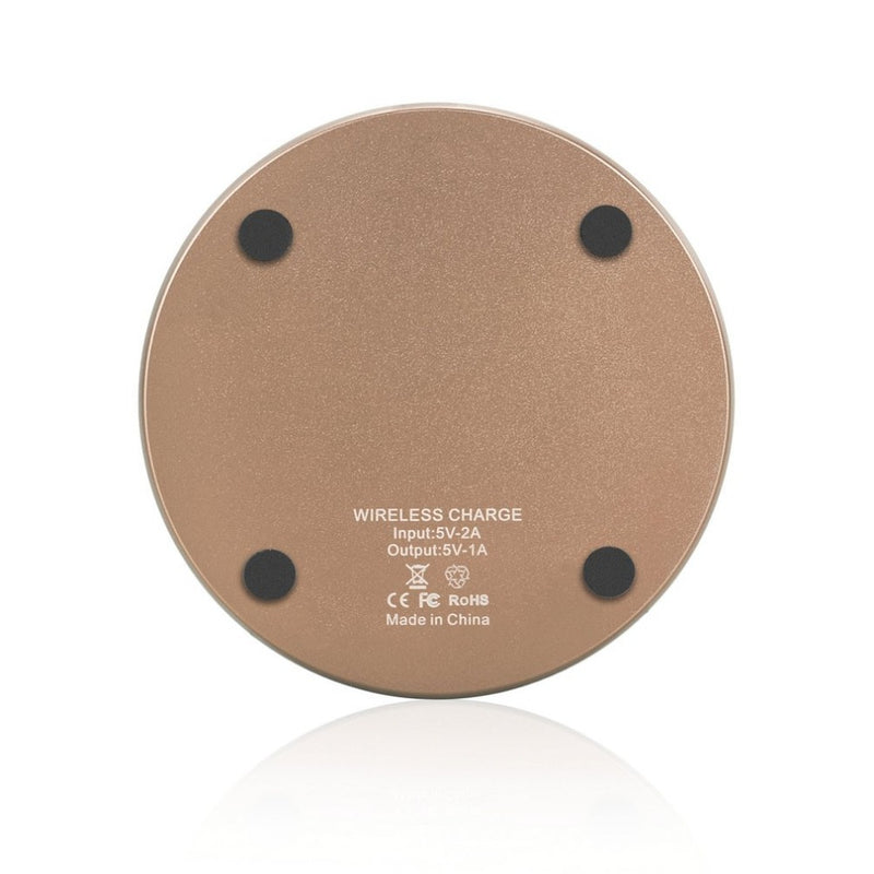 Ultra Thin Qi Wireless Charger Metal Round Pad for iPhone 8 Plus Samsung 8 Xiaomi Huawei