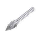 Drillpro 5Pcs DGLFA 6x10mm Double Cut Tungsten Carbide Rotary Burr Set 6mm Shank for DIY Wood Carving Metal Polishing Engraving Drilling