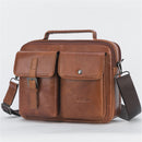 Mens Business Satchel Tote Handbag Leather Laptop Bag Travel Shoulder Bag