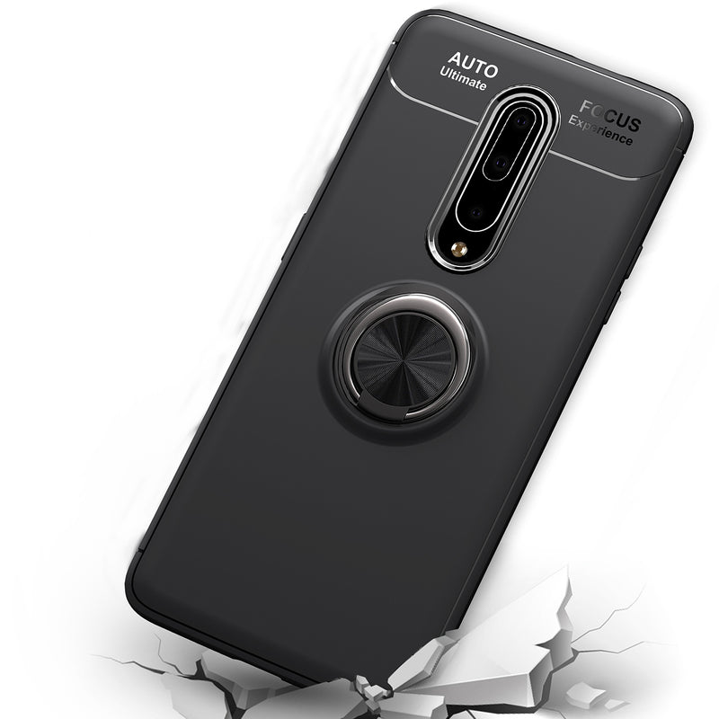 For OnePlus 7T Pro Bakeey 360 Rotating Magnetic Ring Holder Soft TPU Shockproof Protective Case