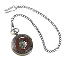 Deffrun Vintage Hand Wind Mechanical Watch Wooden Design Pocket Watches