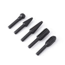 5pcs 1/4 Inch Drill Bit Set Rotary File Burr for Woodworking Wood Carving Tool