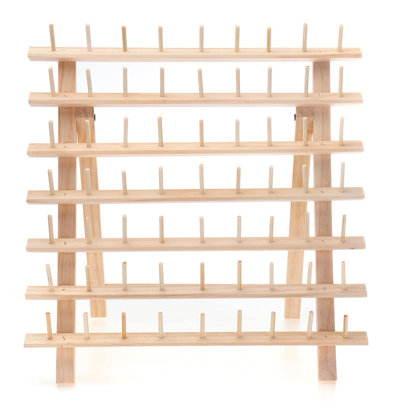39x18x37cm 63Pcs Smaller Spool Wooden Folding Sewing Rack Free-standing Box