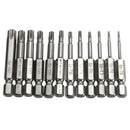 12pcs 1/4 Inch 50mm T5-T40 Magnetic Torx Screwdriver Bits Set