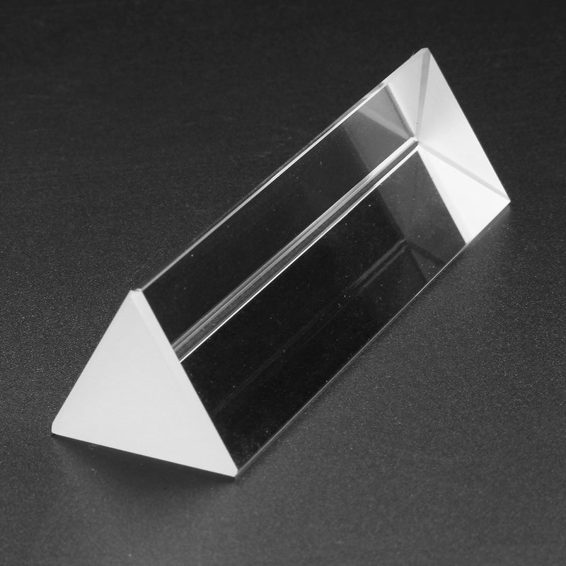 8cm Optical Glass Triple Triangular Prism Physics Teaching Light Spectrum