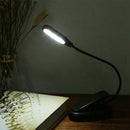 LUSTREON USB Rechargeable Flexible 1W 5 LED Clip Reading Night Light 3 Brightness Modes Table Lamp