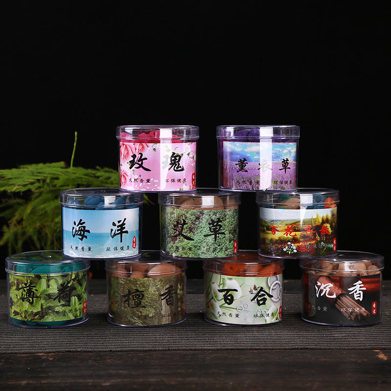 40Pcs/Box Backflow Incense Cone Sandalwood Lavender Lily Wormwood Fragrant Home Furnace Burner Cone