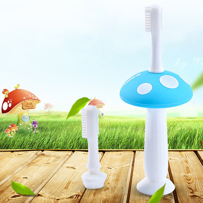 Cute Kids Baby Mushroom Shape Infant Soft Silicone Finger Toothbrush Teeth Massager Brush