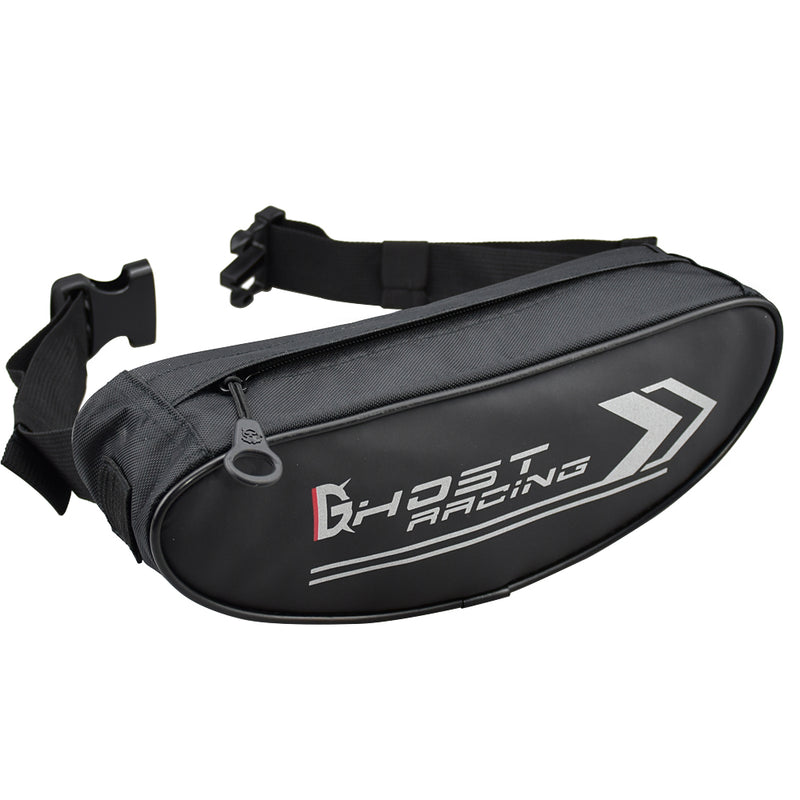GHOST RACING Motorcycle Handlebar Crossbody Waist Bag Men Women Waterproof Fork Shoulder Travel Messenger Black Bag For Yamaha/Honda/Kawasaki/Suzuki/Ducati/KTM