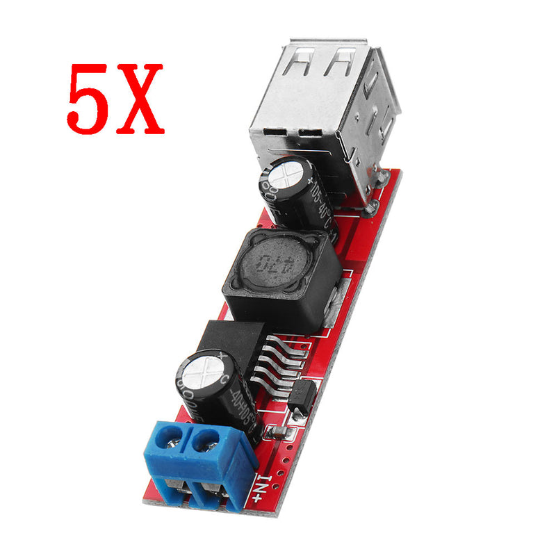 5pcs DC-DC 3A Step Down Regulated Power Module Car Charger Dual USB Output 9V/12V/24V/36V To 5V