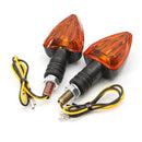 Pair Motorcycle Turn Signal Lights Blinker Street Bike Amber E-Mark Bulb Amber Universal