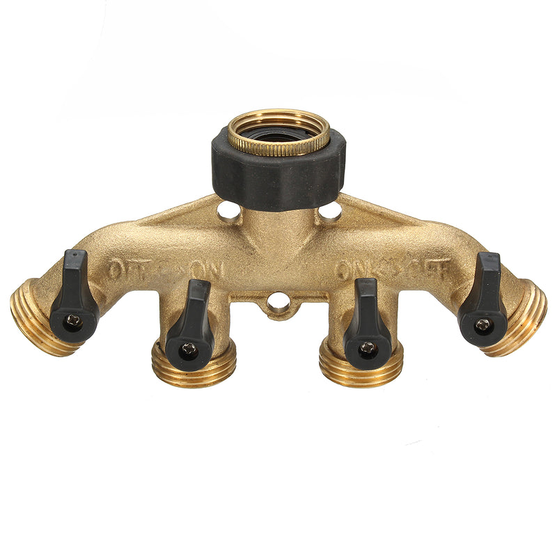 4 Way Brass 3/4" Tap Connector Splitter AU Standard Hose Pipe Switcher Nozzle
