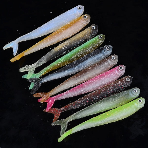 Proberos 10Pcs False Baits Fishing Lures 8.9cm Classic Soft Fishing Baits