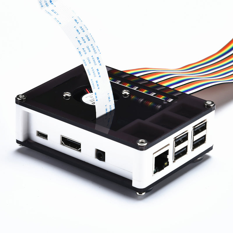 3-in-1 ABS Enclosure Protective Case + Cooling Fan + Heatsink Kit for Raspberry Pi 3B+ / 3B / 2B