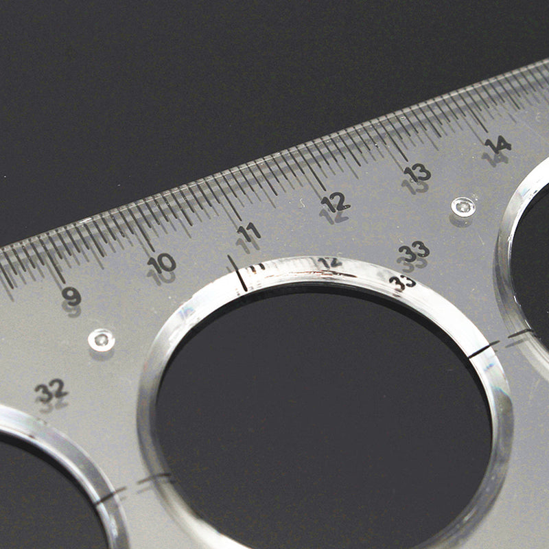 Clear Plastic Template Ruler Circle Shapes Drawing Drafting Template Stencil Hand Tools