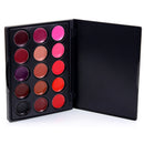 Popfeel 15 Colors Lip Gloss Palette Professional Nude Lipstick Tint Mini Makeup Plate