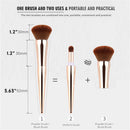 Multifunctional 2-in-1 Nylon Wool Plating Plastic Handle Brush Eye Shadow Makeup Brushes