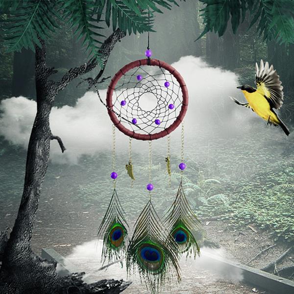 Natural Hand Woven Feathers Dreamcatcher American Folk Custom Gifts Home Car Hanging Decor Ornament
