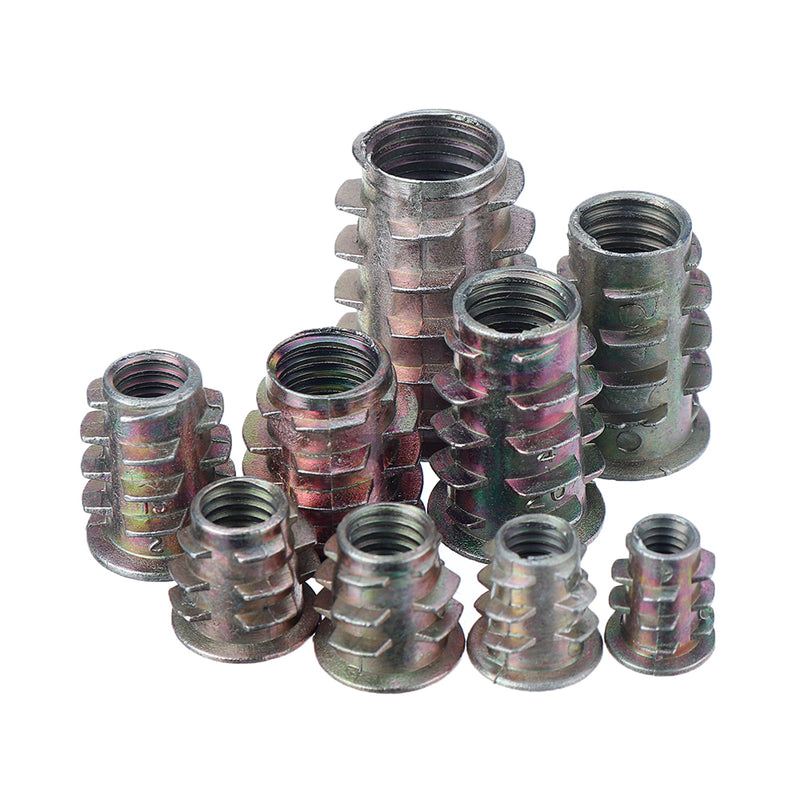 Suleve MXZN4 130Pcs M4-M10 Zinc Alloy Furniture Hex Drive Head Nuts Threaded Insert Nut Assortment Set