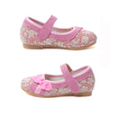 Girls Folkways Embroidered Stitching Hook Loop Flat Cloth Shoes Baby Shoes