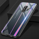 Bakeey Rainbow Gradient Color Tempered Glass Back Cover+TPU Frame Protective Case For