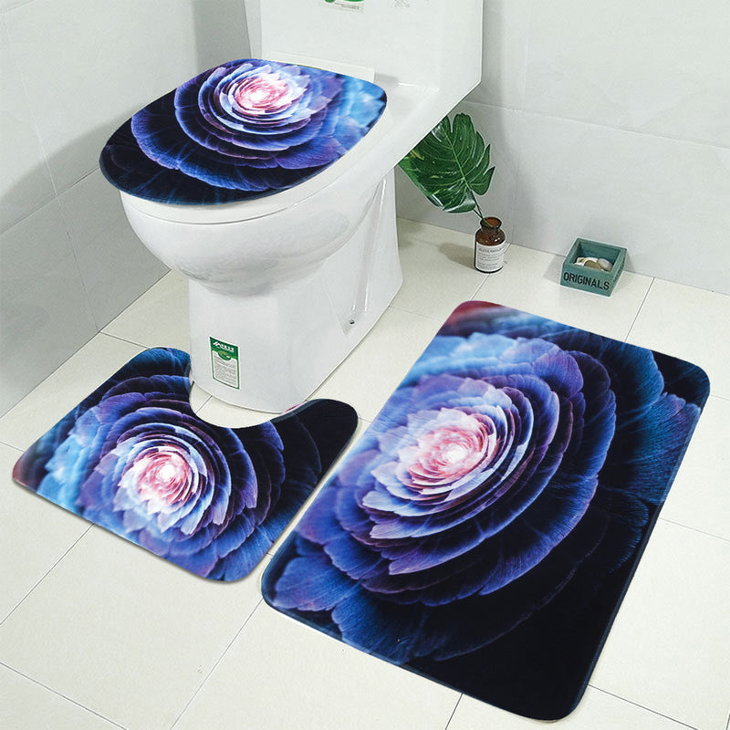 1.8M Flower Floral Printed Shower Curtain Bathroom Waterproof Bath Decor With 12 Hooks