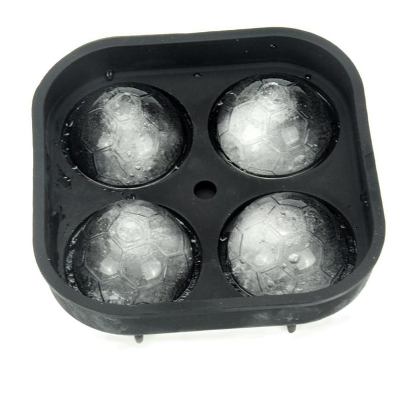 1PC Football Series 4 Compartments Ice Mold Shape Tray Shape 3D Ice-cream Mold Ice Mold