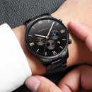 CRRJU 2159 Creative Sun Moon Men Business Style Chrono 316L Stainless Steel Strap Quartz Watch
