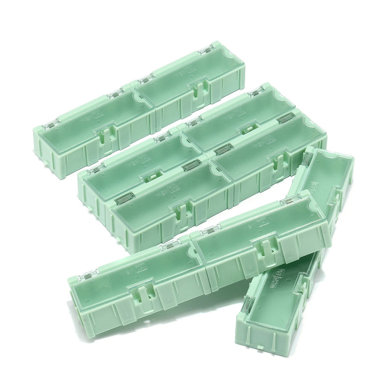 10pcs SMT SMD Kit Lab Chip Components Tool Screw Storage Box Case Plastic Green
