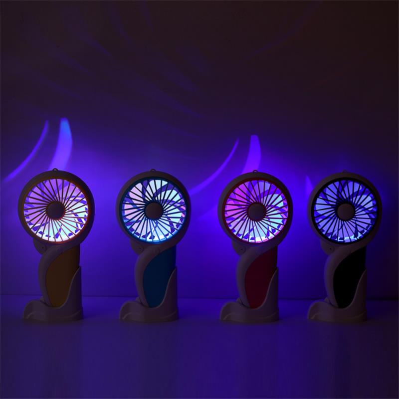 Well Star WT-N10 Handheld Mini USB Woodpecker Fan with Base LED Light Lamp Fan Rechargeable Air Cooler Silent Cooling Fan For Home Office Student Dormitory Outdoors Travelling