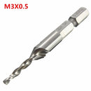 Drillpro DB-C4 HSS 1/4 Inch Hex Shank Combination Metric Drill Tap Bit M3/M4/M5/M6/M8/M10