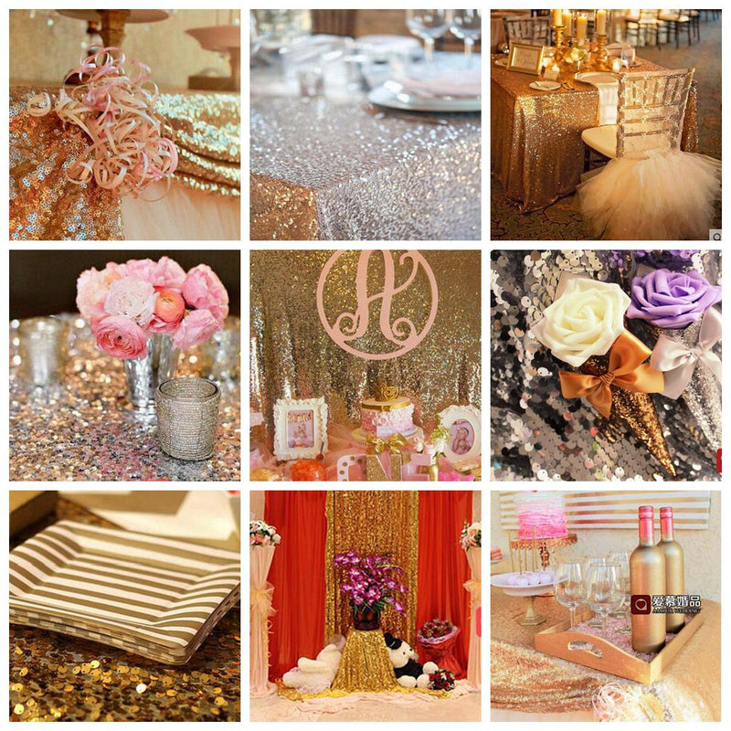 30*180cm Rose Golden Sequins Table Runner Wedding Party Tablecloth Decorate