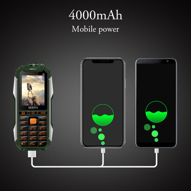 SERVO X7 2.4'' 4000mAh Antenna Analog TV Voice Change Laser Flashlight OTG 3 SIM Card Feature Phone