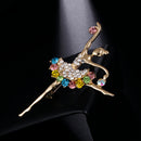Stylish Ballet Girl's Rhinestone Alloy Brooch Collar Pin Jewelry Party Gift