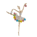 Stylish Ballet Girl's Rhinestone Alloy Brooch Collar Pin Jewelry Party Gift