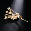 Stylish Ballet Girl's Rhinestone Alloy Brooch Collar Pin Jewelry Party Gift