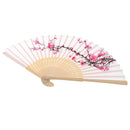 Japanese Bamboo Plum Blossom Folding Hand Fan Pocket Fan Wedding Decor