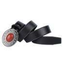 Fashion Mens Women Belts Waist Strap Trouser & Jeans With Grass Ruby Buckle