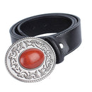 Fashion Mens Women Belts Waist Strap Trouser & Jeans With Grass Ruby Buckle