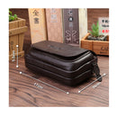 Fashion Black Pu Leather Fanny Pack, Mens Waist Travel Cellphone Pouch Hip Belt Bum Bag
