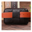 Fashion Black Pu Leather Fanny Pack, Mens Waist Travel Cellphone Pouch Hip Belt Bum Bag