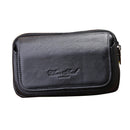 Fashion Black Pu Leather Fanny Pack, Mens Waist Travel Cellphone Pouch Hip Belt Bum Bag